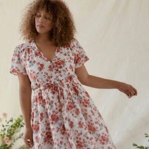 The Dawn Dress - Vermillion Bloom (Lined)